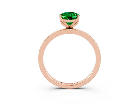 Rose gold Oval Cut Solitaire Diamond Ring with Thin Band and Four-Prong Setting_3