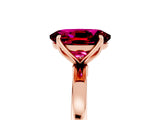 Rose gold Oval Cut Solitaire Diamond Ring with Thin Band and Four-Prong Setting_5