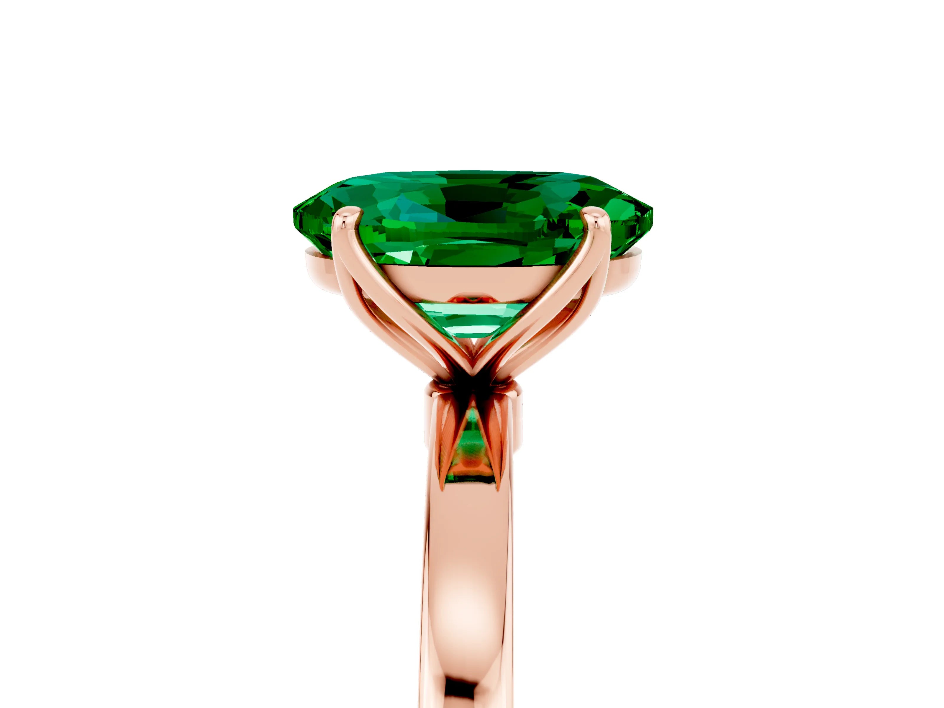 Rose gold Oval Cut Solitaire Diamond Ring with Thin Band and Four-Prong Setting_5