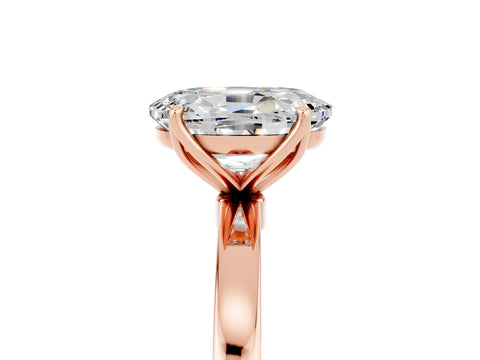 Rose gold Oval Cut Solitaire Diamond Ring with Thin Band and Four-Prong Setting_5