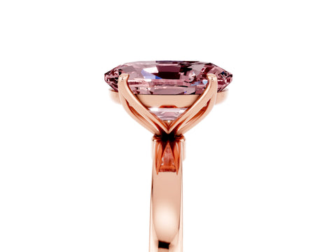 Rose gold Oval Cut Solitaire Diamond Ring with Thin Band and Four-Prong Setting_5
