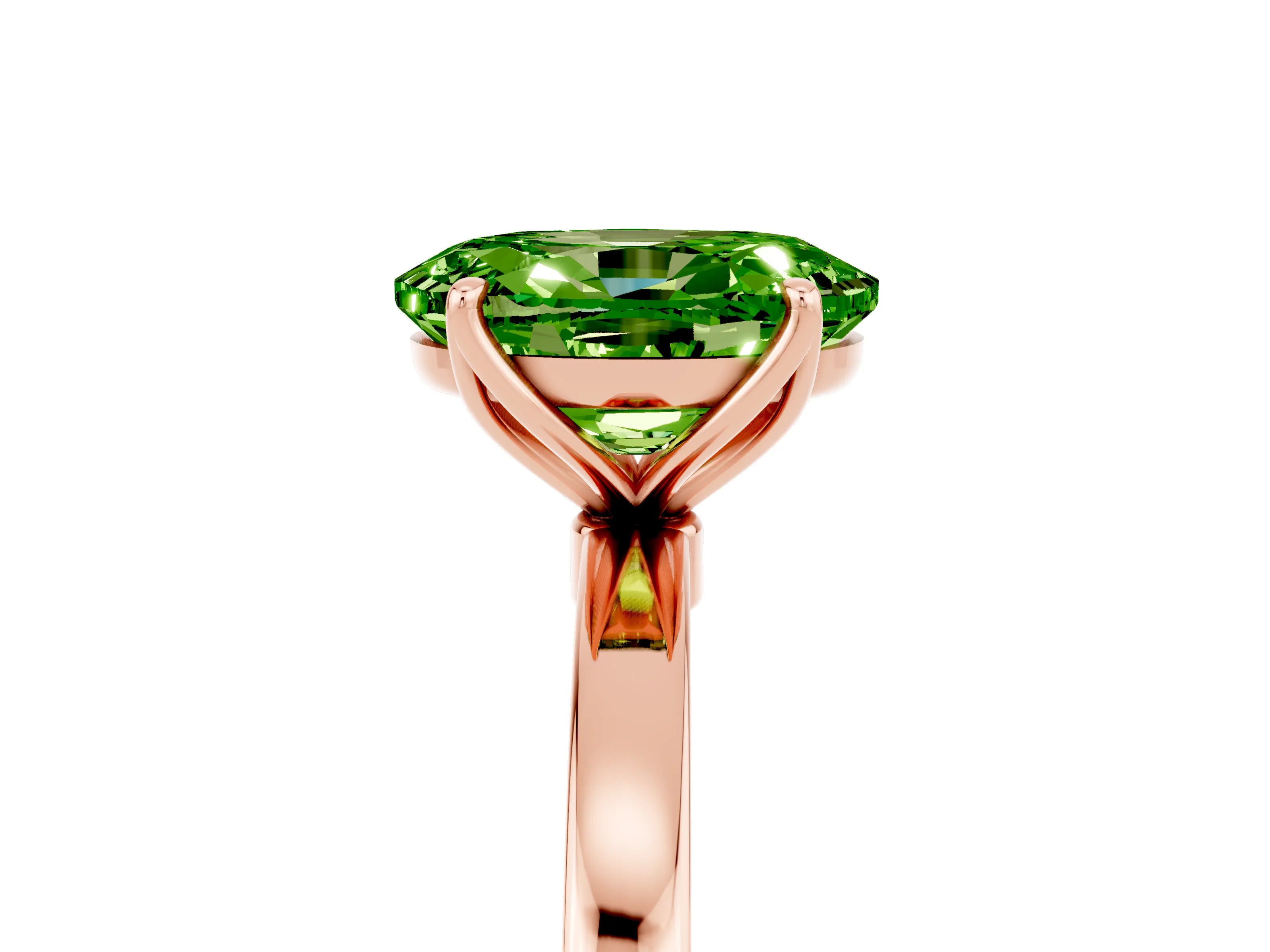 Rose gold Oval Cut Solitaire Diamond Ring with Thin Band and Four-Prong Setting_5