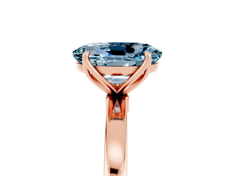 Rose gold Oval Cut Solitaire Diamond Ring with Thin Band and Four-Prong Setting_5