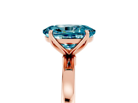 Rose gold Oval Cut Solitaire Diamond Ring with Thin Band and Four-Prong Setting_5