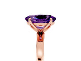 Rose gold Oval Cut Solitaire Diamond Ring with Thin Band and Four-Prong Setting_5