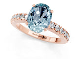 Rose gold Oval Cut Solitaire Diamond with Pavé Band and Four-Prong Setting_1
