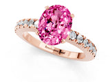 Rose gold Oval Cut Solitaire Diamond with Pavé Band and Four-Prong Setting_1