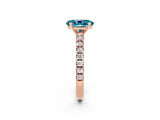 Rose gold Oval Cut Solitaire Diamond with Pavé Band and Four-Prong Setting_2