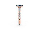 Rose gold Oval Cut Solitaire Diamond with Pavé Band and Four-Prong Setting_2
