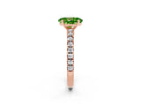 Rose gold Oval Cut Solitaire Diamond with Pavé Band and Four-Prong Setting_2