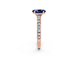 Rose gold Oval Cut Solitaire Diamond with Pavé Band and Four-Prong Setting_2