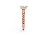 Rose gold Oval Cut Solitaire Diamond with Pavé Band and Four-Prong Setting_2