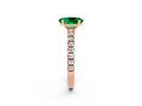 Rose gold Oval Cut Solitaire Diamond with Pavé Band and Four-Prong Setting_2