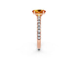 Rose gold Oval Cut Solitaire Diamond with Pavé Band and Four-Prong Setting_2