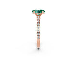 Rose gold Oval Cut Solitaire Diamond with Pavé Band and Four-Prong Setting_2