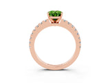 Rose gold Oval Cut Solitaire Diamond with Pavé Band and Four-Prong Setting_3