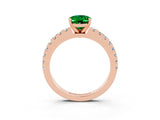 Rose gold Oval Cut Solitaire Diamond with Pavé Band and Four-Prong Setting_3