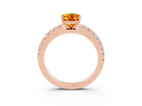 Rose gold Oval Cut Solitaire Diamond with Pavé Band and Four-Prong Setting_3