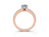 Rose gold Oval Cut Solitaire Diamond with Pavé Band and Four-Prong Setting_3