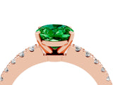 Rose gold Oval Cut Solitaire Diamond with Pavé Band and Four-Prong Setting_4