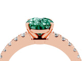 Rose gold Oval Cut Solitaire Diamond with Pavé Band and Four-Prong Setting_4