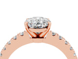 Rose gold Oval Cut Solitaire Diamond with Pavé Band and Four-Prong Setting_4