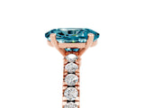 Rose gold Oval Cut Solitaire Diamond with Pavé Band and Four-Prong Setting_5