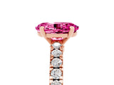 Rose gold Oval Cut Solitaire Diamond with Pavé Band and Four-Prong Setting_5