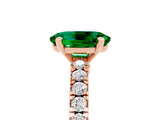 Rose gold Oval Cut Solitaire Diamond with Pavé Band and Four-Prong Setting_5