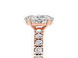 Rose gold Oval Cut Solitaire Diamond with Pavé Band and Four-Prong Setting_5