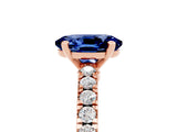 Rose gold Oval Cut Solitaire Diamond with Pavé Band and Four-Prong Setting_5