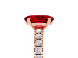 Rose gold Oval Cut Solitaire Diamond with Pavé Band and Four-Prong Setting_5