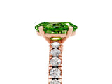 Rose gold Oval Cut Solitaire Diamond with Pavé Band and Four-Prong Setting_5