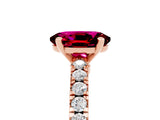 Rose gold Oval Cut Solitaire Diamond with Pavé Band and Four-Prong Setting_5