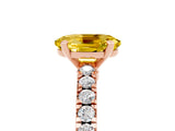 Rose gold Oval Cut Solitaire Diamond with Pavé Band and Four-Prong Setting_5