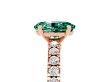 Rose gold Oval Cut Solitaire Diamond with Pavé Band and Four-Prong Setting_5