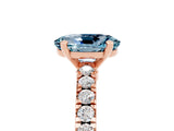 Rose gold Oval Cut Solitaire Diamond with Pavé Band and Four-Prong Setting_5