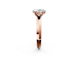 Rose gold Oval Cut Solitaire Engagement Ring with Flat Band and Four-Prong Setting 2