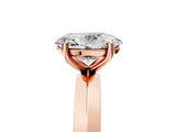 Rose gold Oval Cut Solitaire Engagement Ring with Flat Band and Four-Prong Setting 5