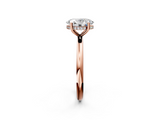 Rose gold Oval Cut Solitaire Engagement Ring with Four-Prong Setting and Classic Band_42