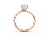 Rose gold Oval Cut Solitaire Engagement Ring with Four-Prong Setting and Classic Band_43