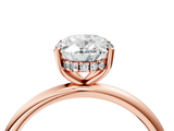 Rose gold Oval Cut Solitaire Engagement Ring with Four-Prong Setting and Classic Band_44
