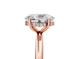 Rose gold Oval Cut Solitaire Engagement Ring with Four-Prong Setting and Classic Band_45
