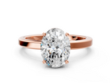 Rose gold Oval Cut Solitaire Engagement Ring with Four-Prong Setting on a Classic Band_36