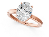 Rose gold Oval Cut Solitaire Engagement Ring with Four-Prong Setting on a Classic Band_37