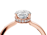 Rose gold Oval Cut Solitaire Engagement Ring with Four-Prong Setting on a Classic Band_40