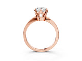 Rose gold Oval Cut Solitaire Engagement Ring with Six-Prong Setting and Tapered Band_6