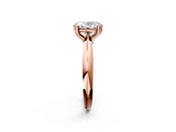 Rose gold Oval Cut Solitaire Engagement Ring with Tapered Band and Four-Prong Setting 2