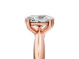 Rose gold Oval Cut Solitaire Engagement Ring with Tapered Band and Four-Prong Setting 5