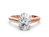 Rose gold Oval Cut Solitaire Engagement Ring with Tapered Band and Four-Prong Setting_3